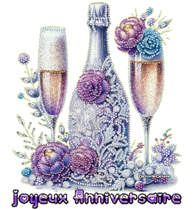 Gif animé joyeux anniversaire champagne